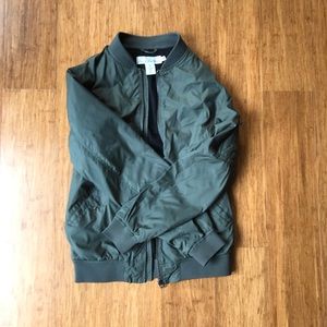 Green H&M bomber jacket